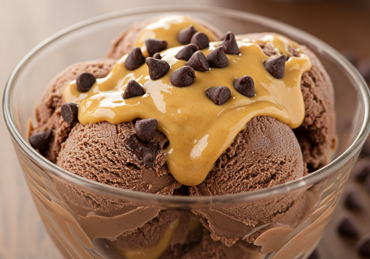 Chocolate Peanut Butter Cottage Cheese Ice Cream