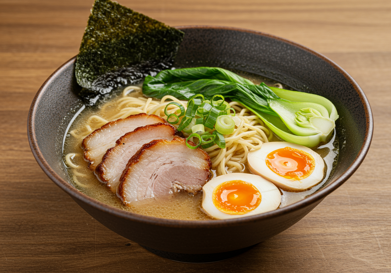 Miso Ramen with Pork and Bok Choy