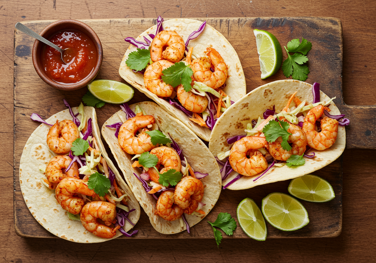 Shrimp Tacos with Slaw