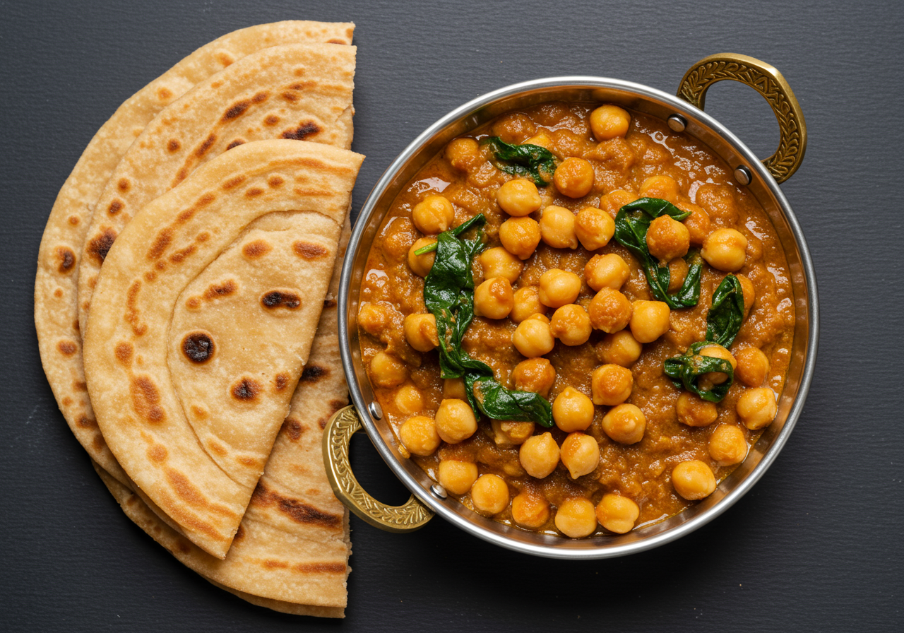 Chana Masala with Shana Paratha