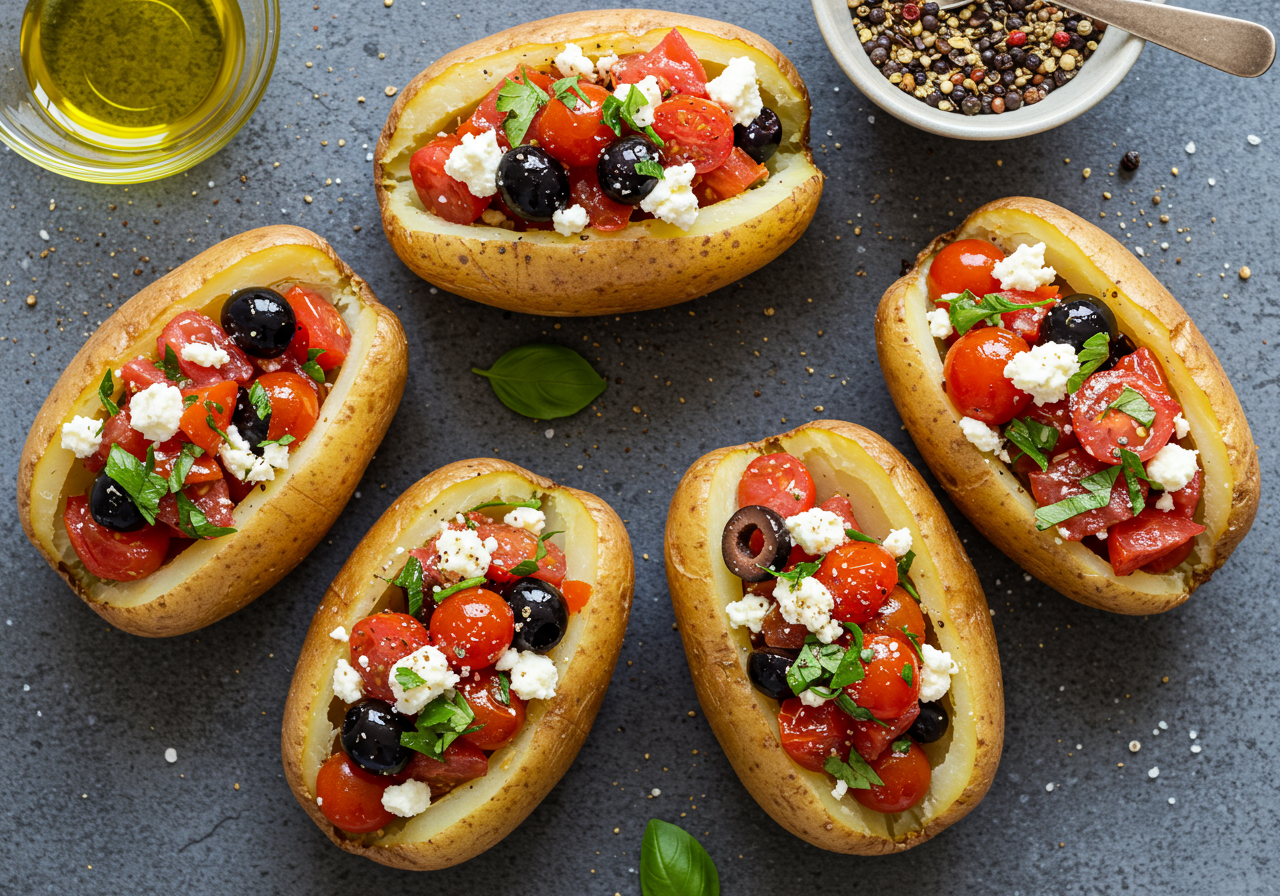 Mediterranean Stuffed Baked Potatoes