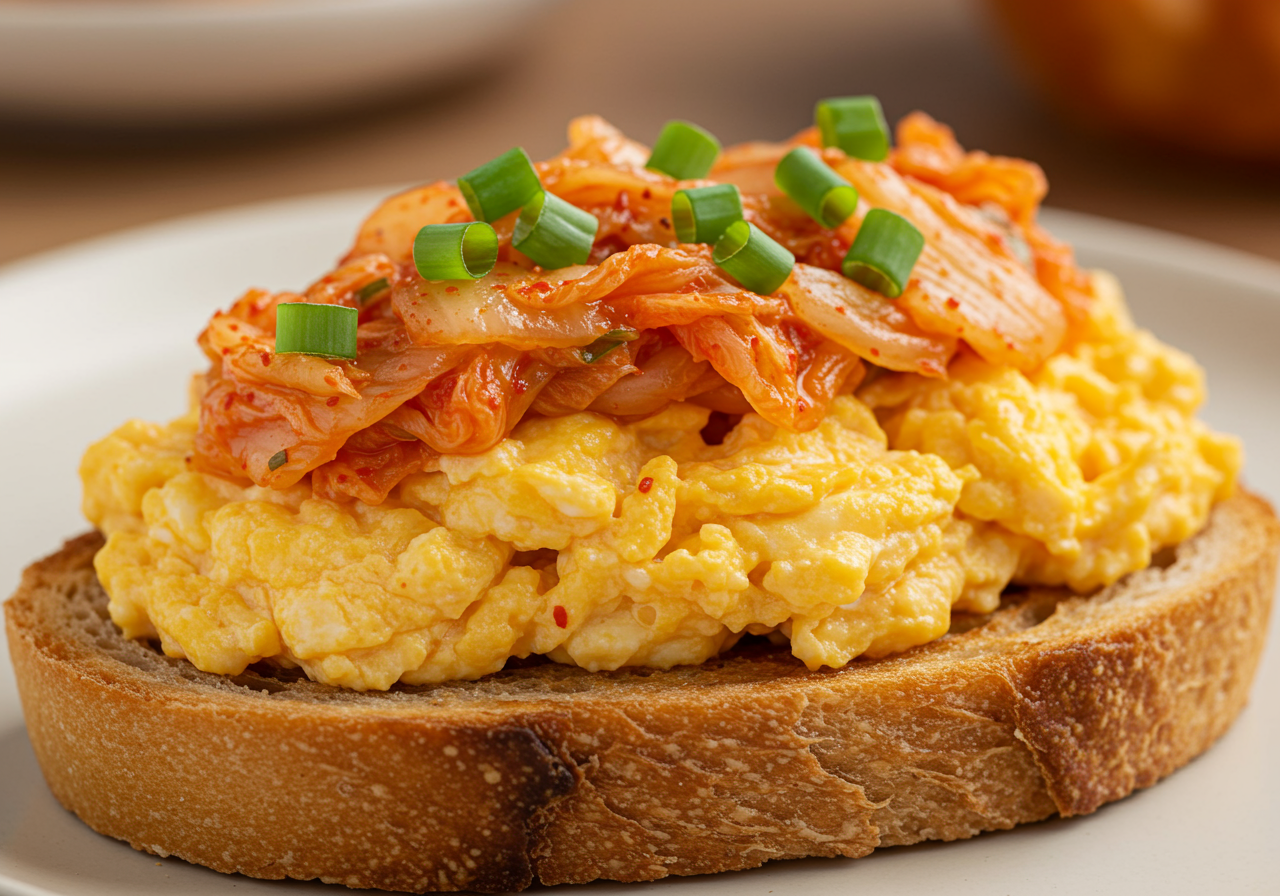 Kimchi Scramble Toast
