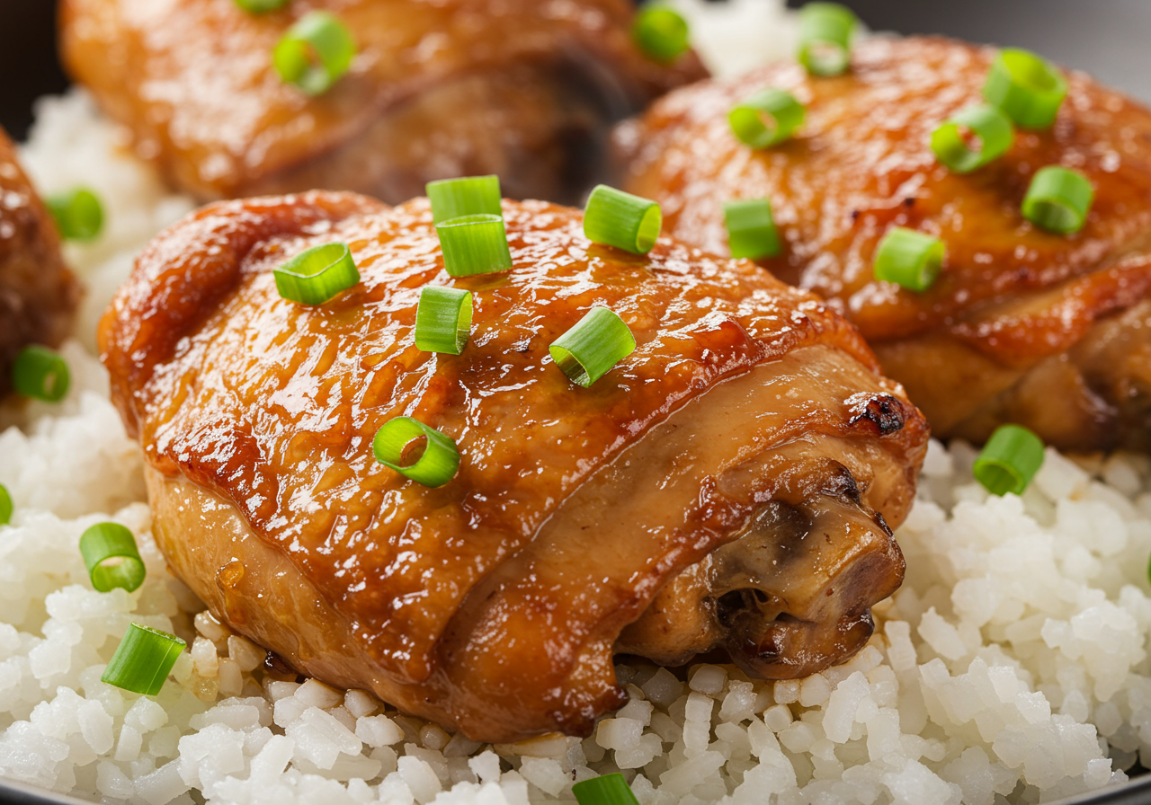 Maple-Glazed Chicken Thighs with Rice