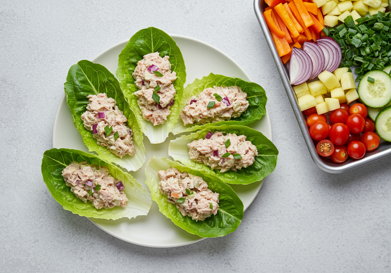 High-Protein Tuna Salad Lettuce Wraps