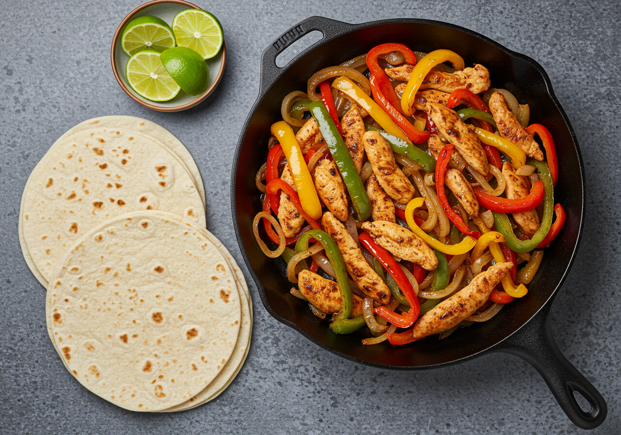 Chicken Fajitas with Homemade Tortillas