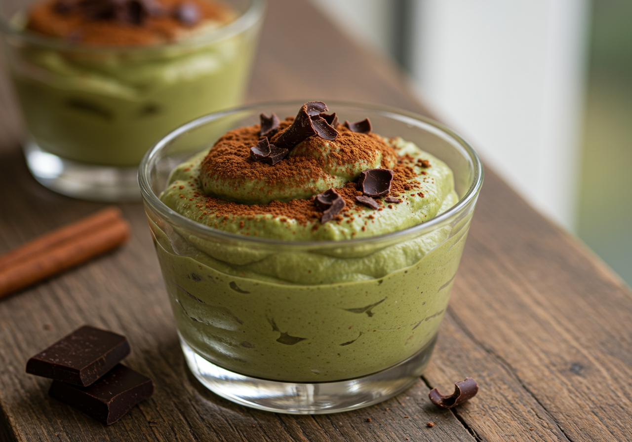 Mexican Chocolate Avocado Mousse with Cinnamon and Chili