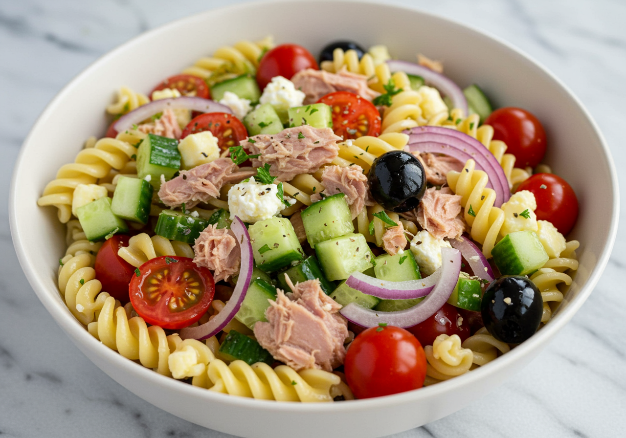 High-Protein Pasta Salad with Tuna