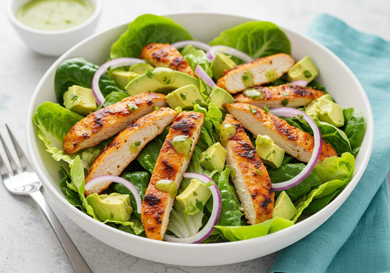 Mexican Chicken and Avocado Salad with Lime Vinaigrette