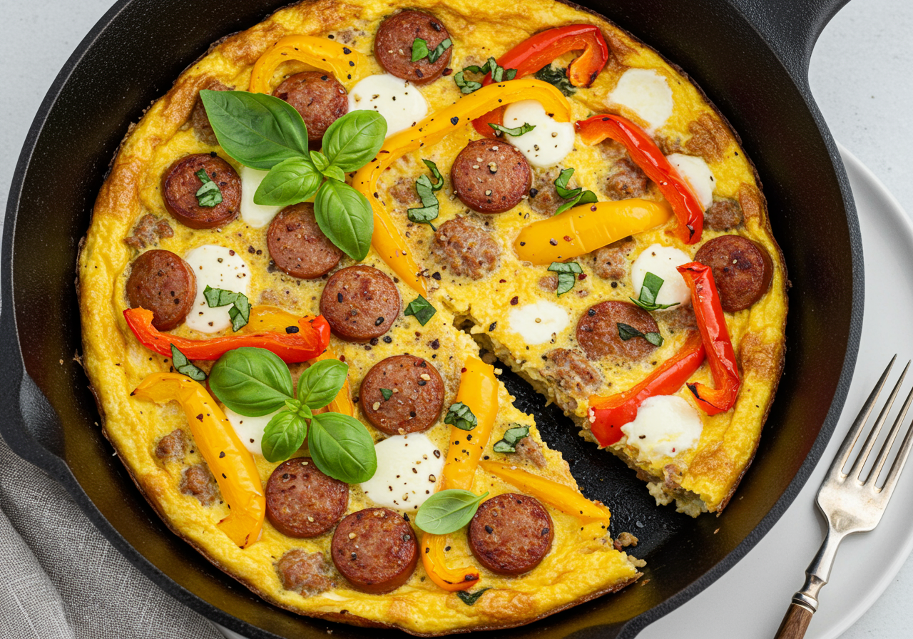 High-Protein Italian Sausage and Pepper Frittata
