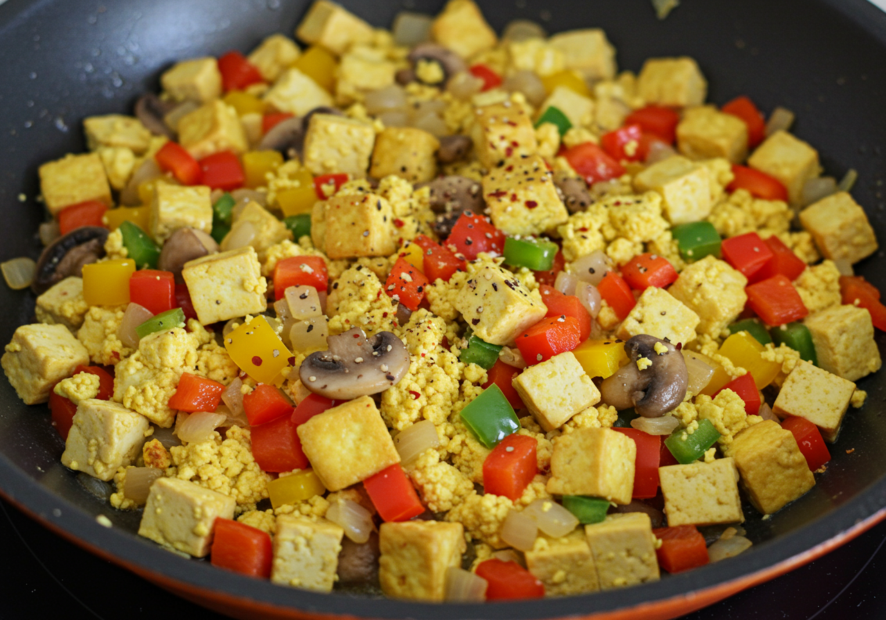 Sunrise Tofu Scramble with Mixed Vegetables