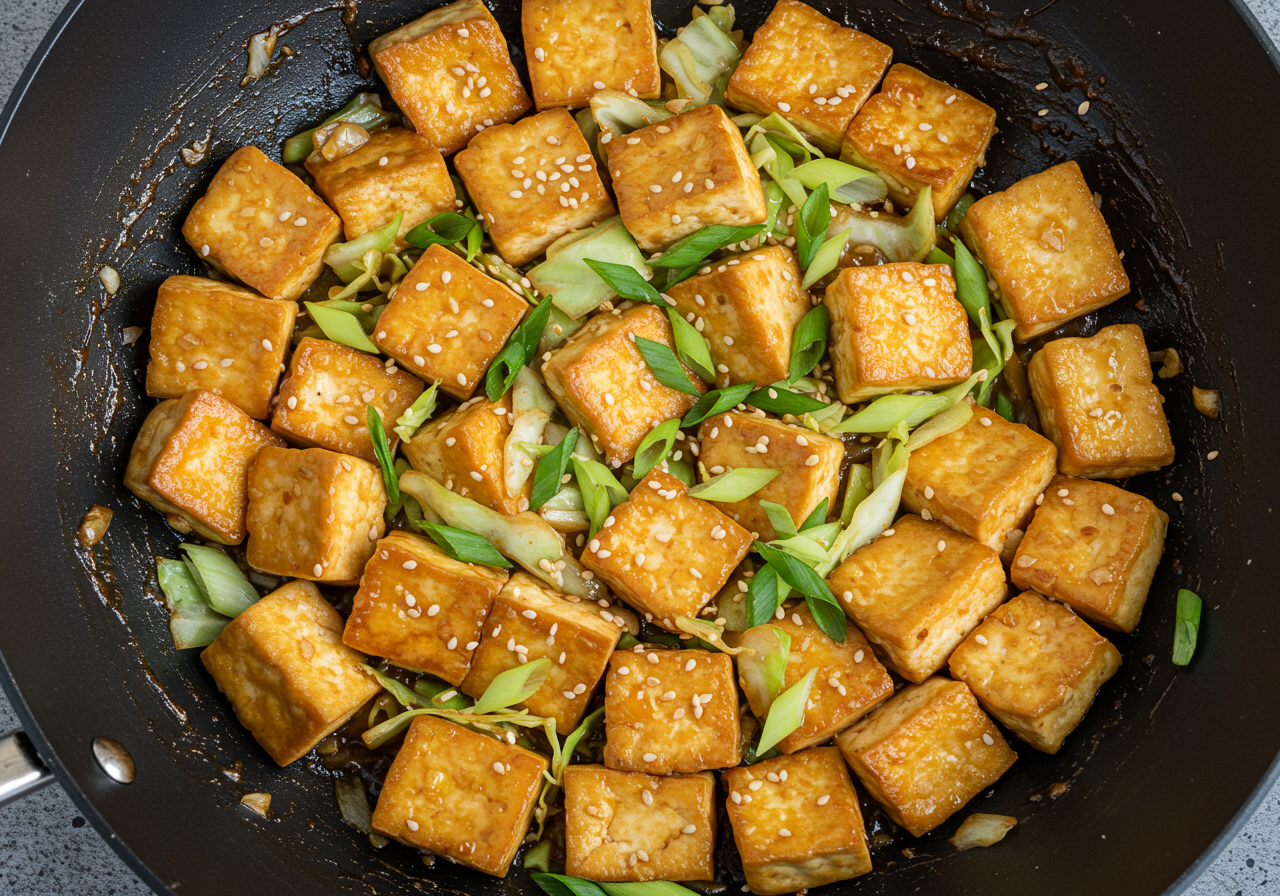 Korean Tofu and Cabbage Stir-Fry
