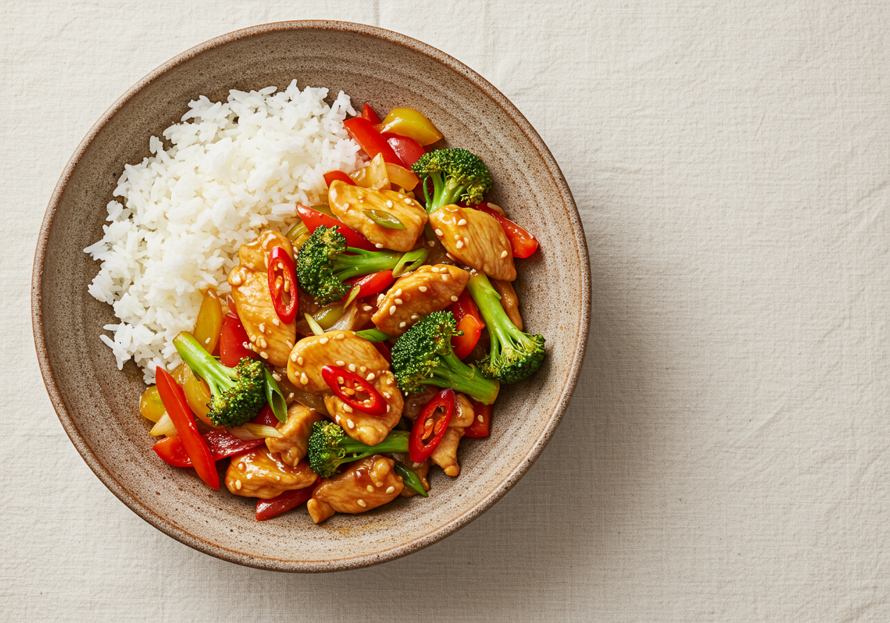 Spicy Gochujang Chicken and Vegetable Stir-Fry (Korean Dinner)