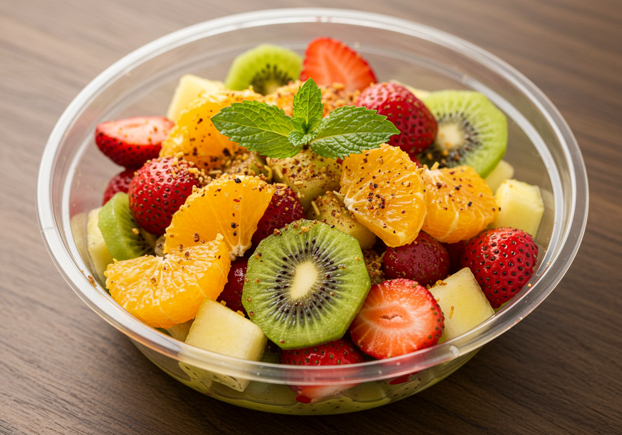 Zesty Fruit Chaat with Lemon-Mint Dressing
