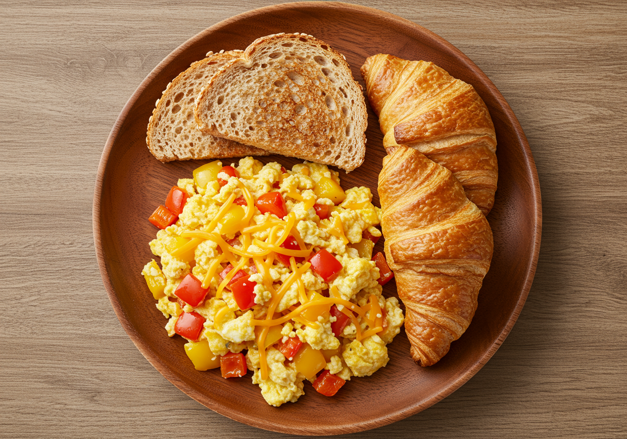 Sweet Pepper & Egg Scramble with Whole Wheat Toast