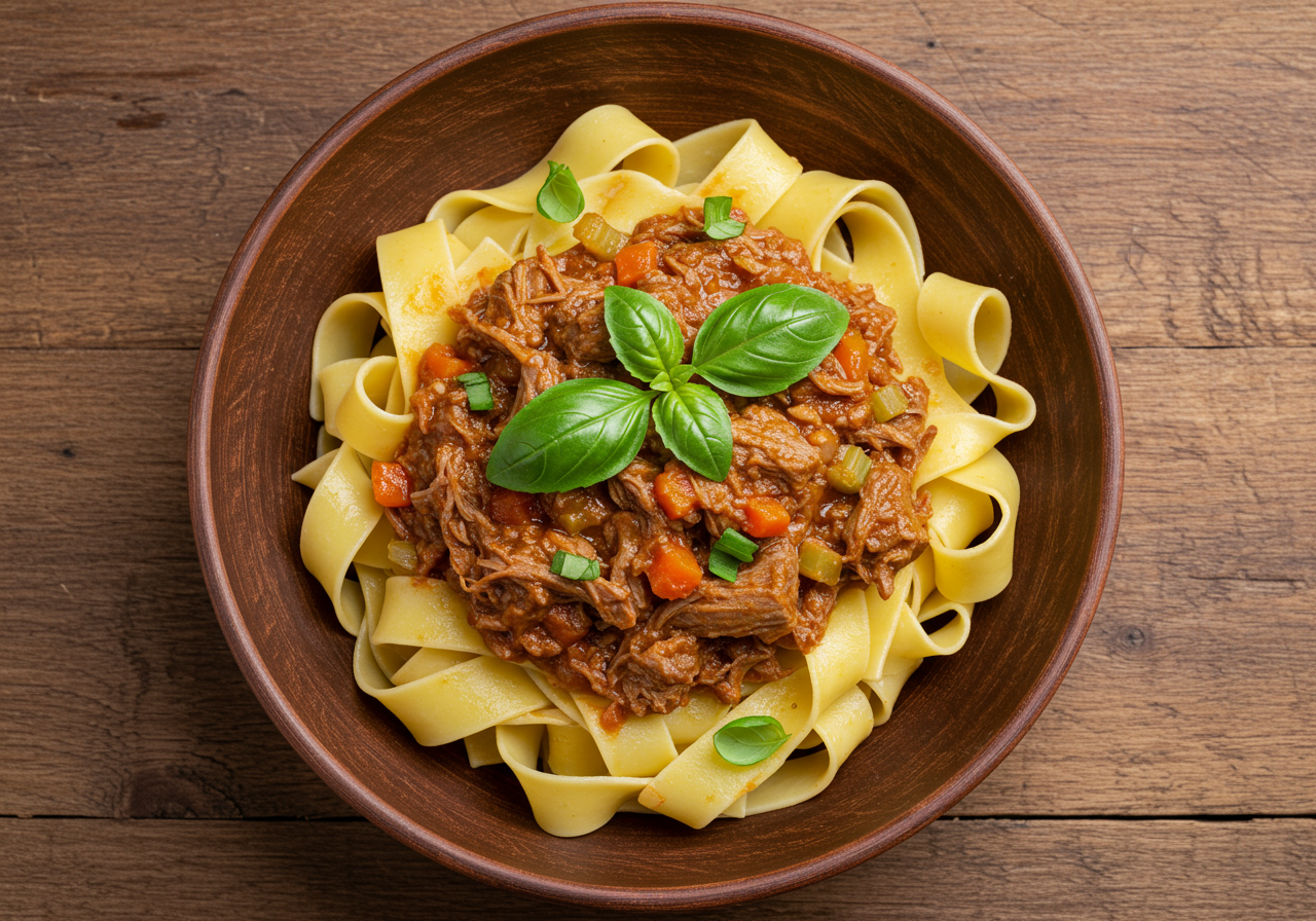 Moose Meat Ragu with Pappardelle