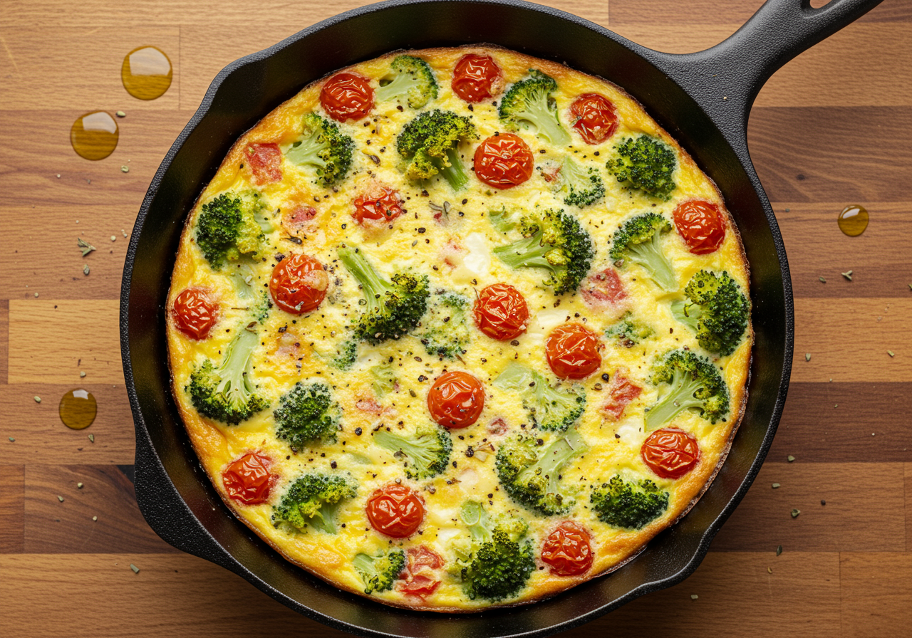 Mediterranean Tomato & Broccoli Frittata