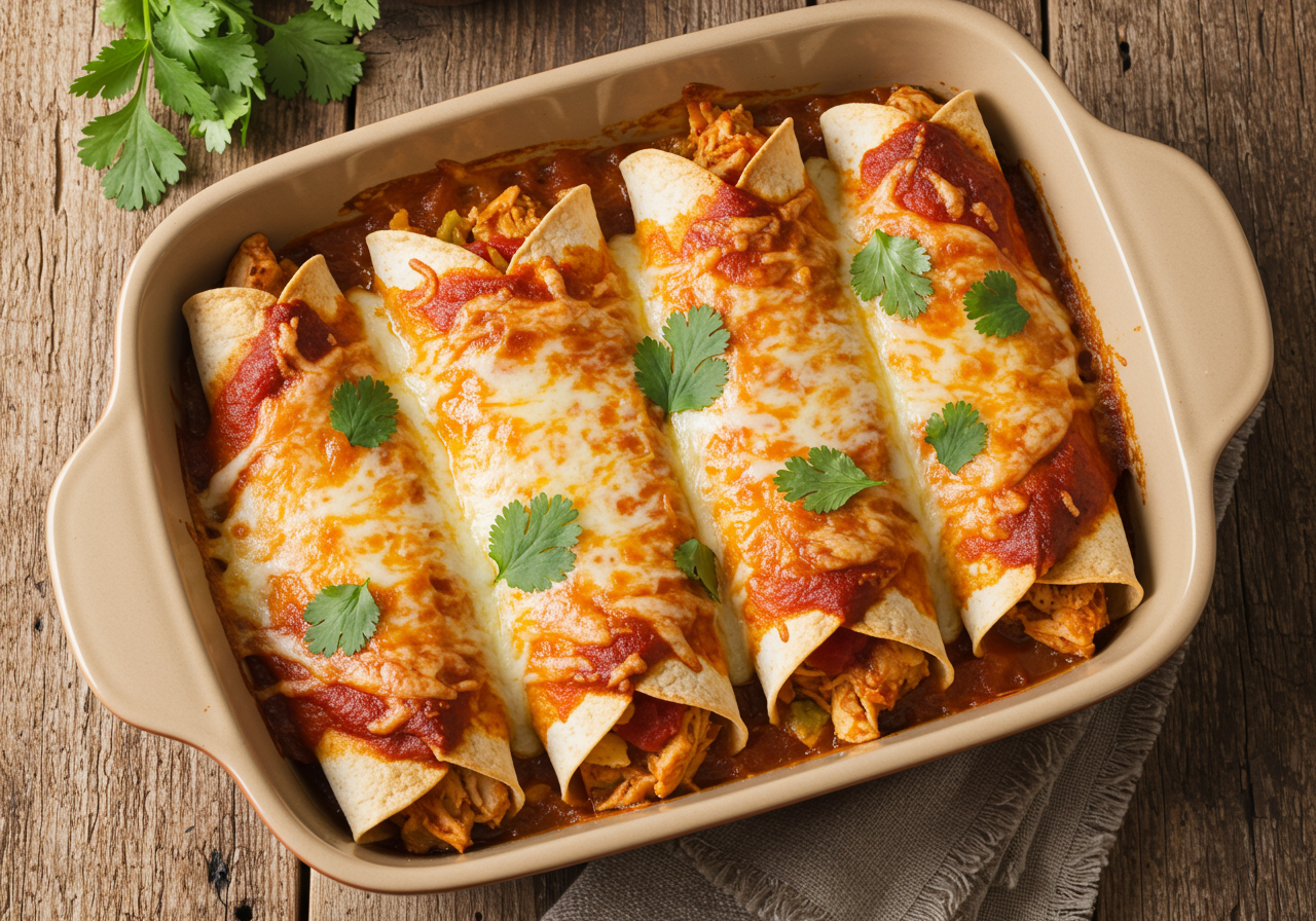 Flavor-Packed Chicken Enchilada Bake