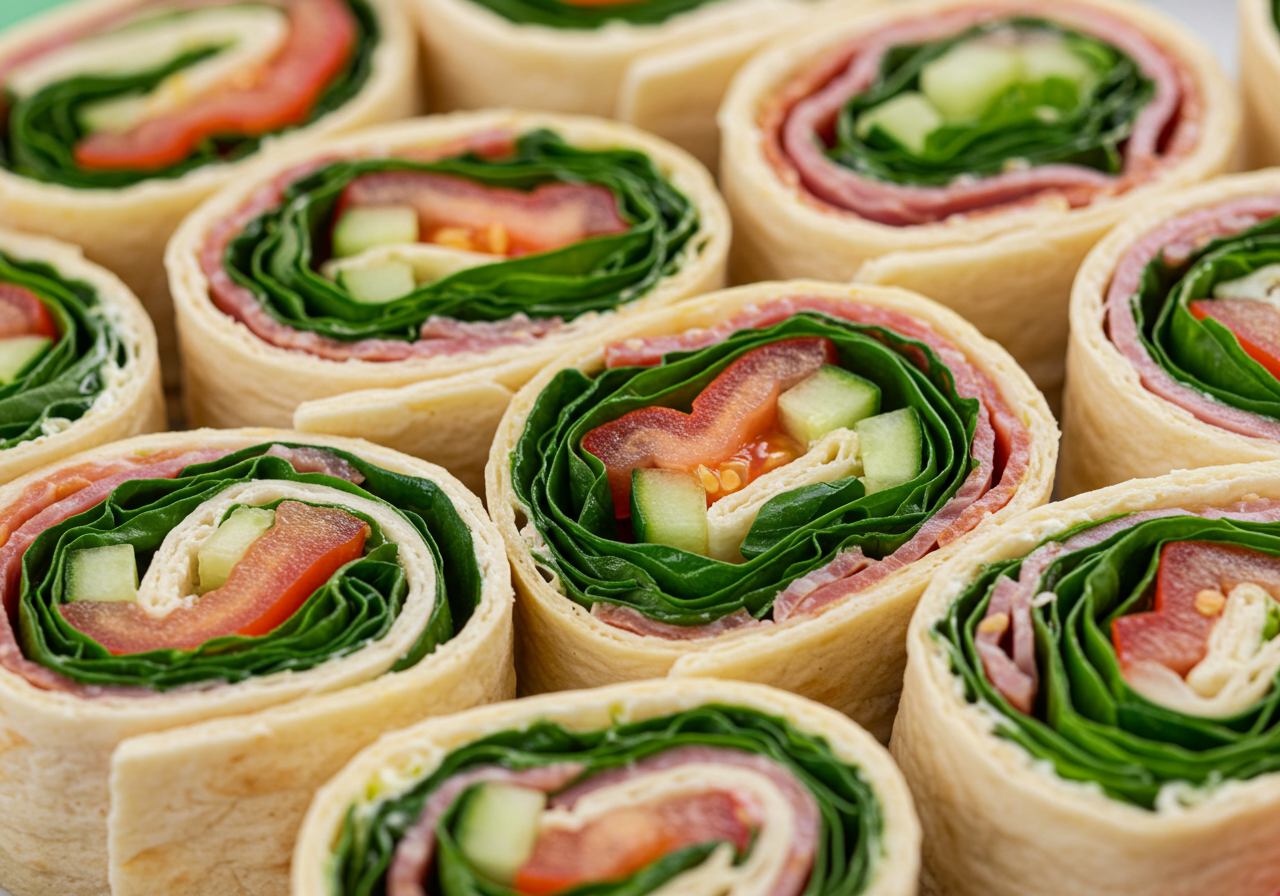 Italian Deli Meat and Veggie Wraps
