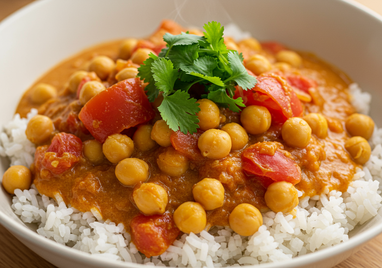 Thai Curry Chickpea & Tomato Bowl