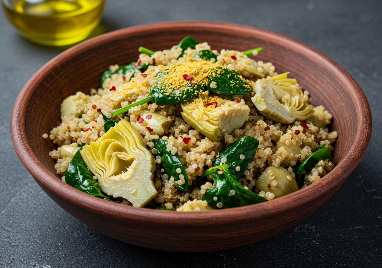 Spinach & Artichoke Quinoa Salad