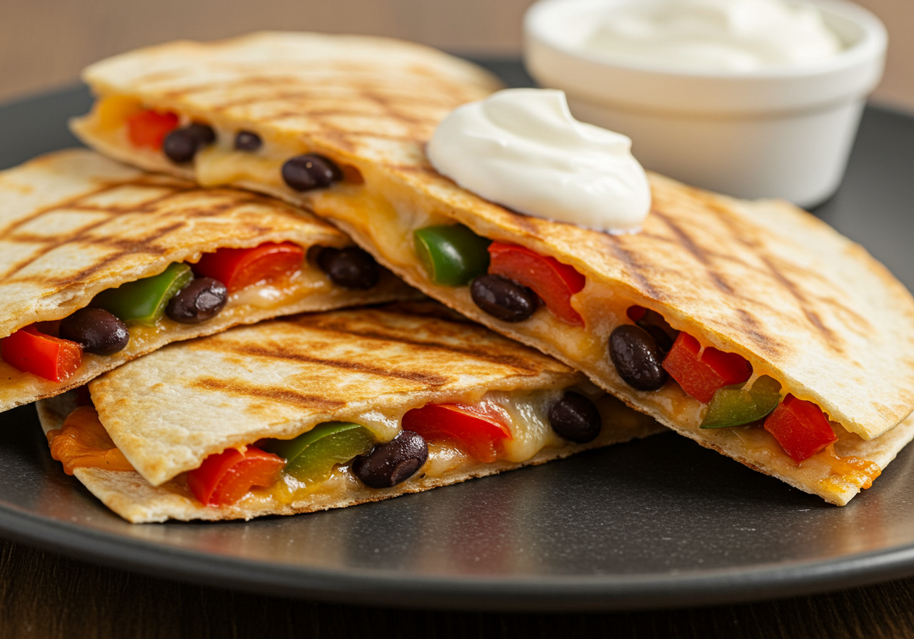 Bell Pepper & Black Bean Quesadillas
