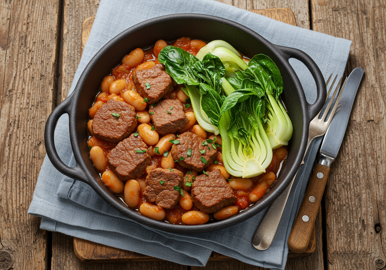 Veal & Bean Medley with Bok Choy