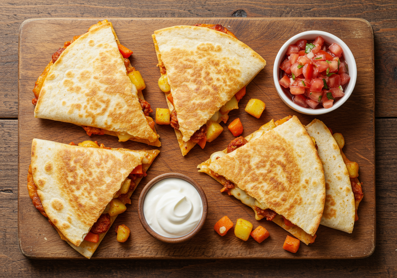 Loaded Potato & Chorizo Quesadillas (Mexican)