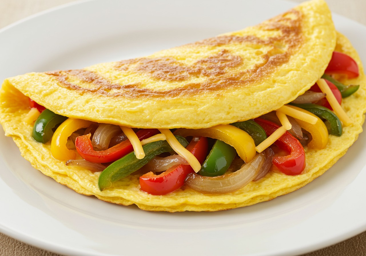 Vegetarian Omelette with Peppers and Onions
