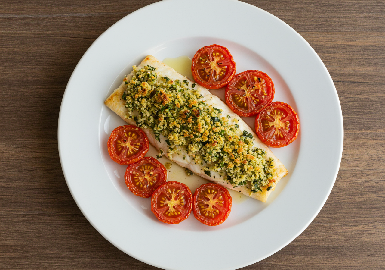 Lemon-Herb Baked Haddock with Roasted Tomatoes