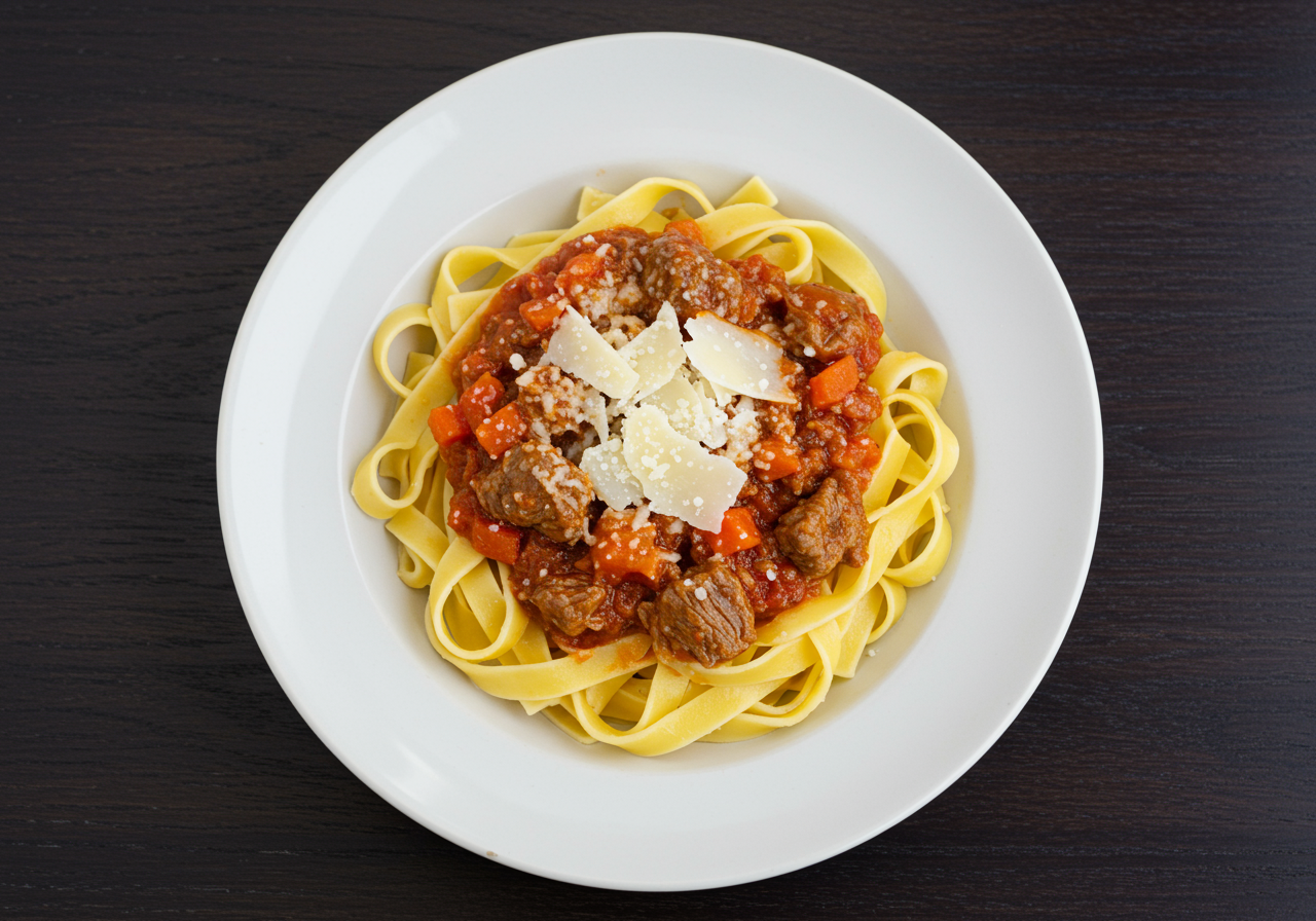 Beef and Tomato Ragu with Tagliatelle