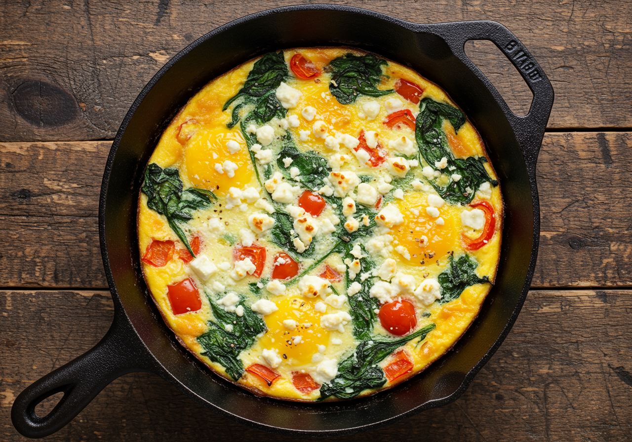 Mediterranean Mini Pepper & Spinach Egg Bake