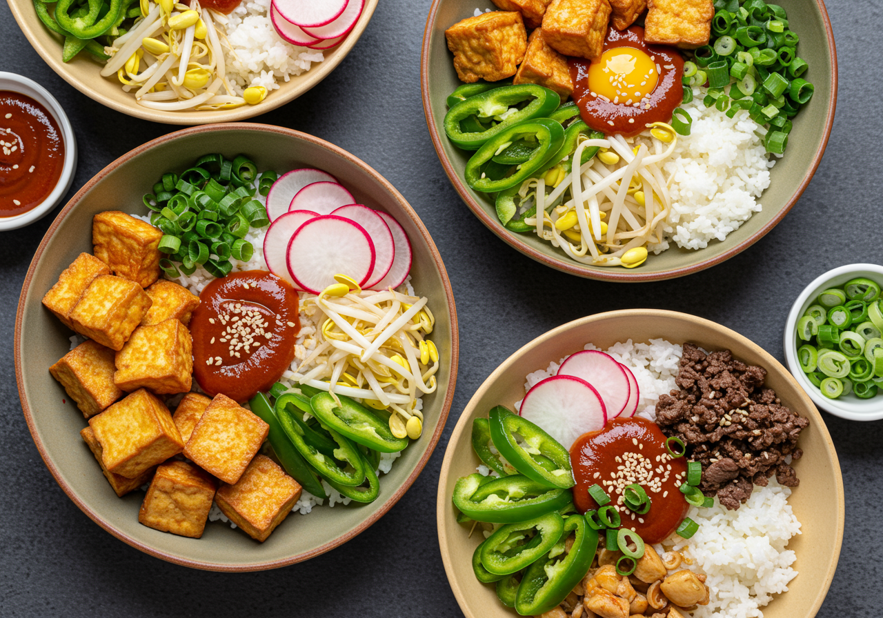 Tofu Bibimbap Bowls