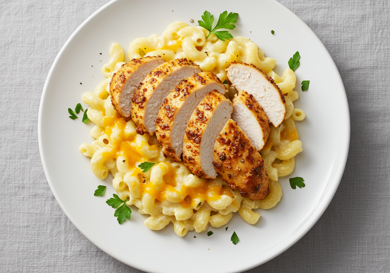 Chicken Breast and Mac & Cheese Delight