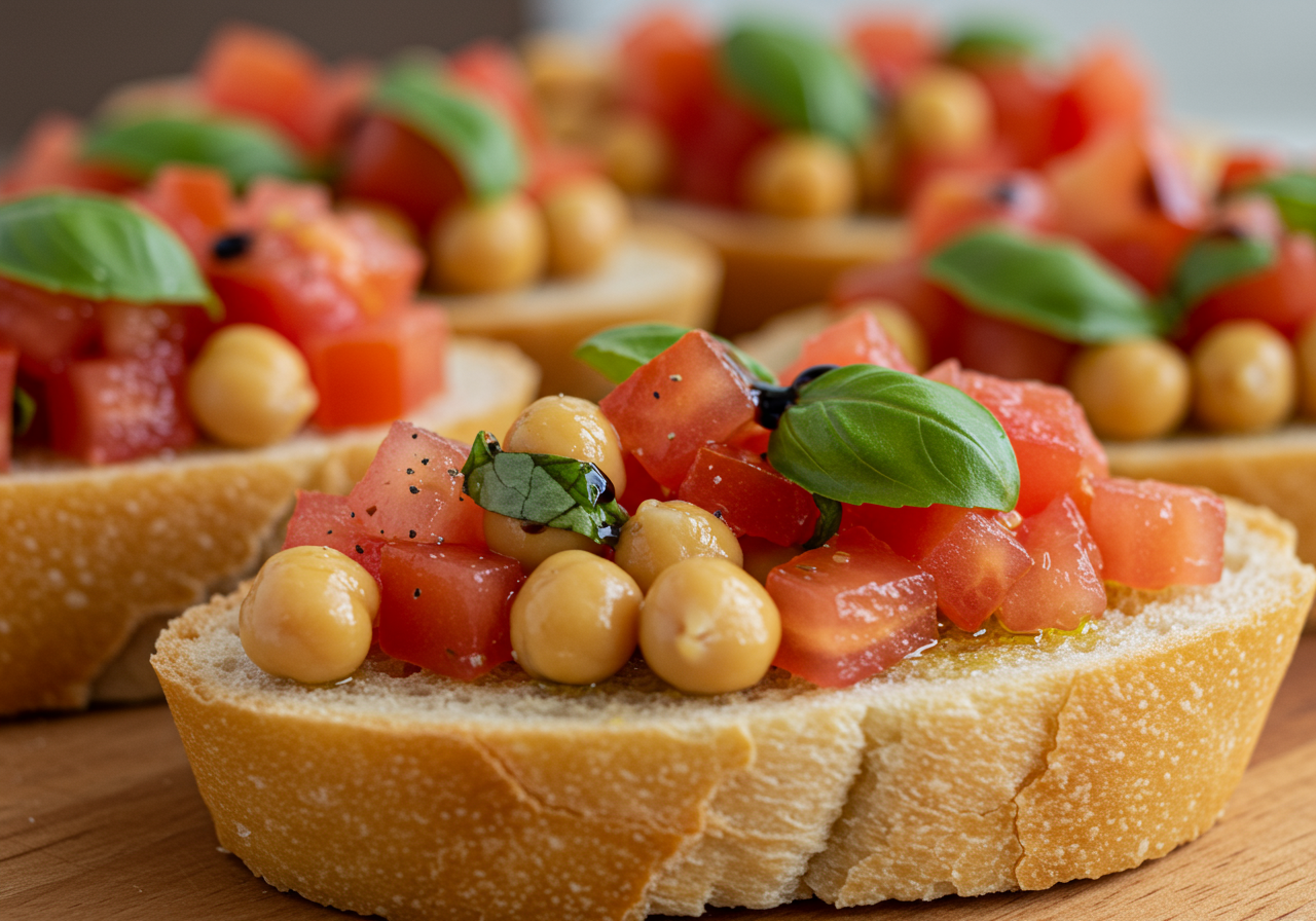 Italian Chickpea and Tomato Bruschetta Topping