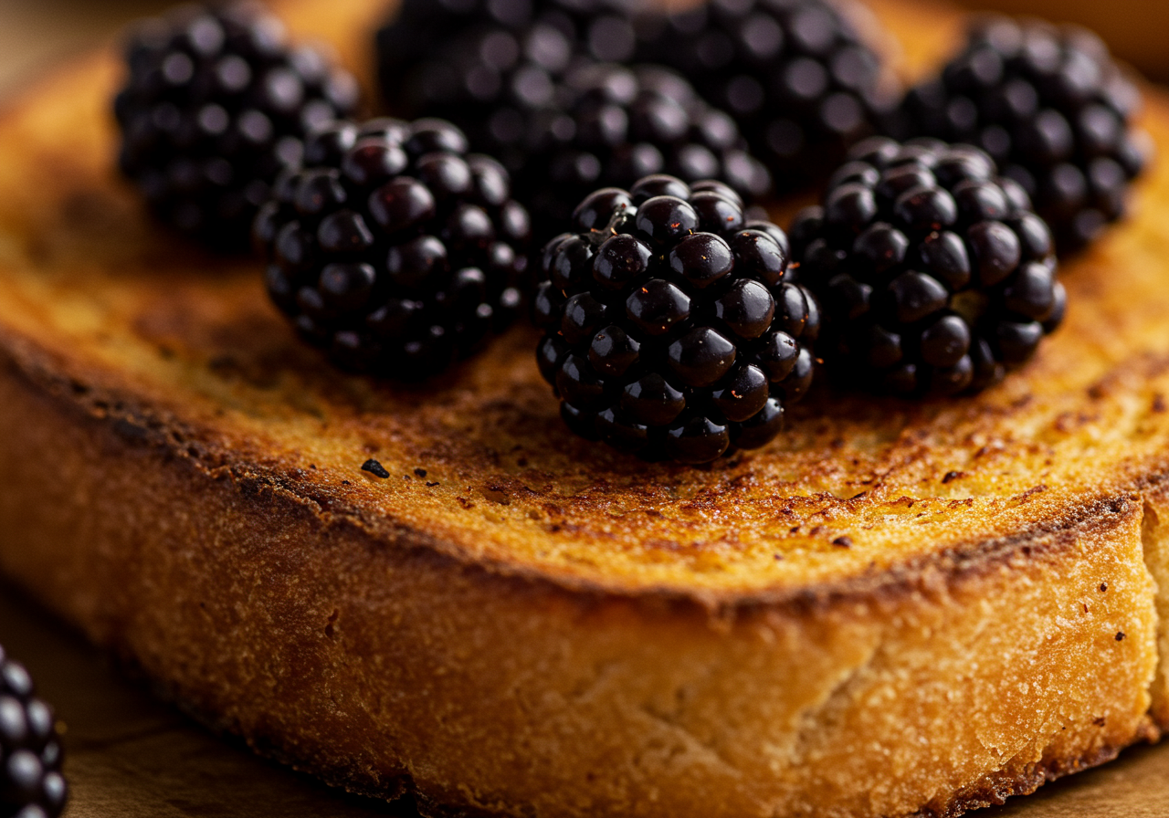 Masala Spiced Toast with Blackberries