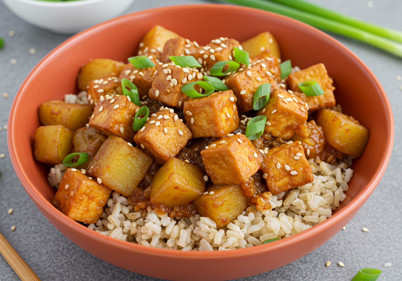 Korean-Inspired Tofu and Potato Bowl