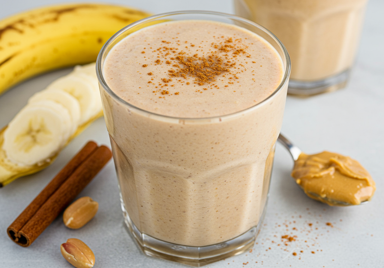 Enhanced Kraft Peanut Butter Banana Smoothie with Cinnamon