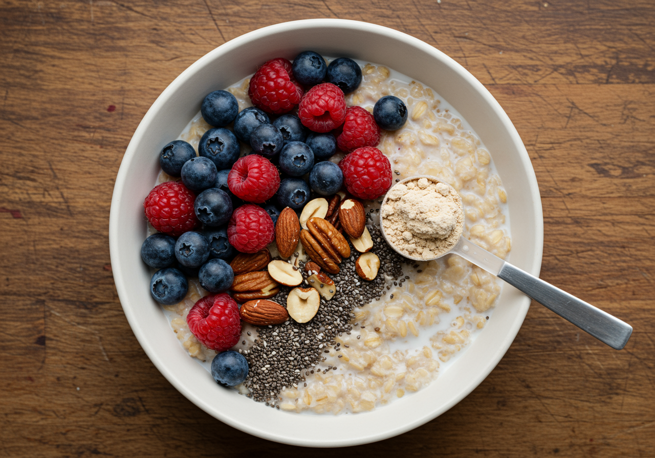 Protein-Packed Oatmeal with Nuts and Seeds