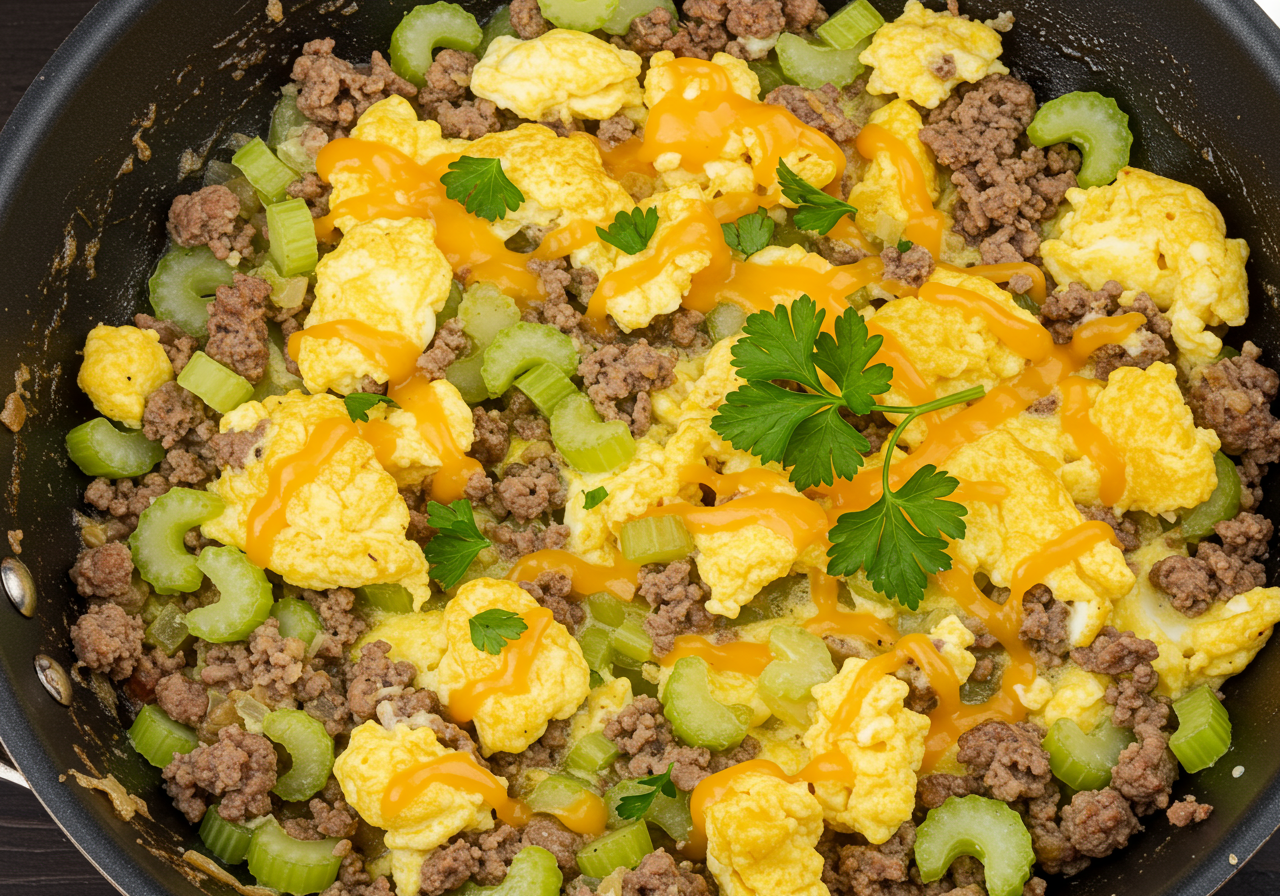 Hearty Beef and Vegetable Scramble with Herbs