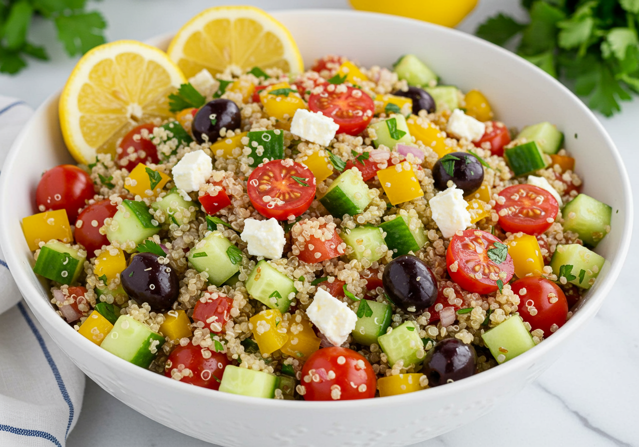 Mediterranean Quinoa Salad with Lemon-Herb Vinaigrette