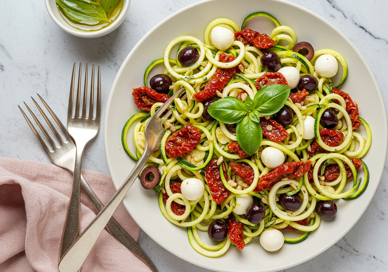 Italian Zucchini Noodle 'Pasta' Salad