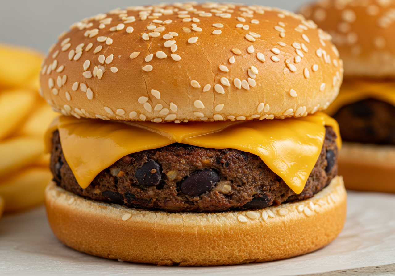 Cheesy Black Bean Burgers