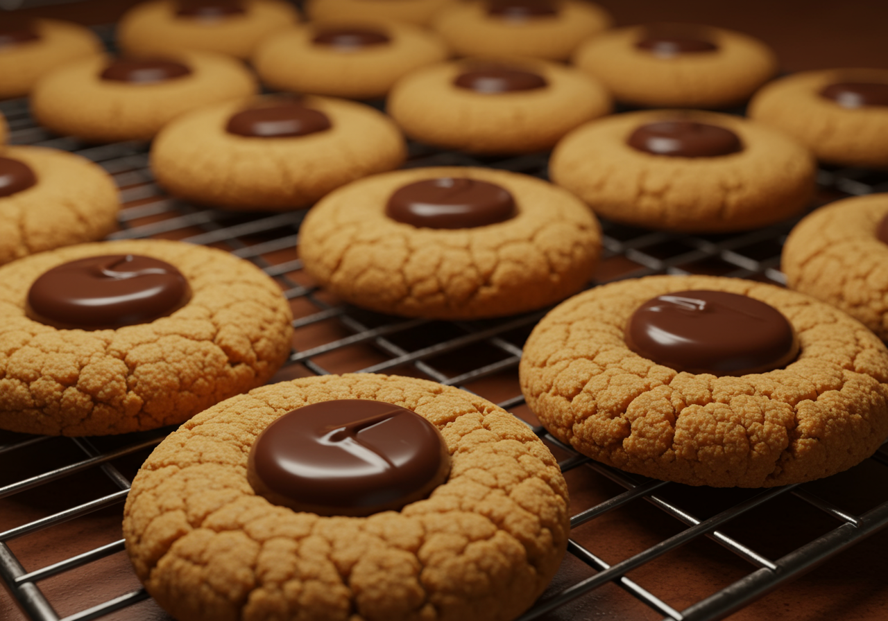 Chocolatey Kiss Peanut Butter Cookies