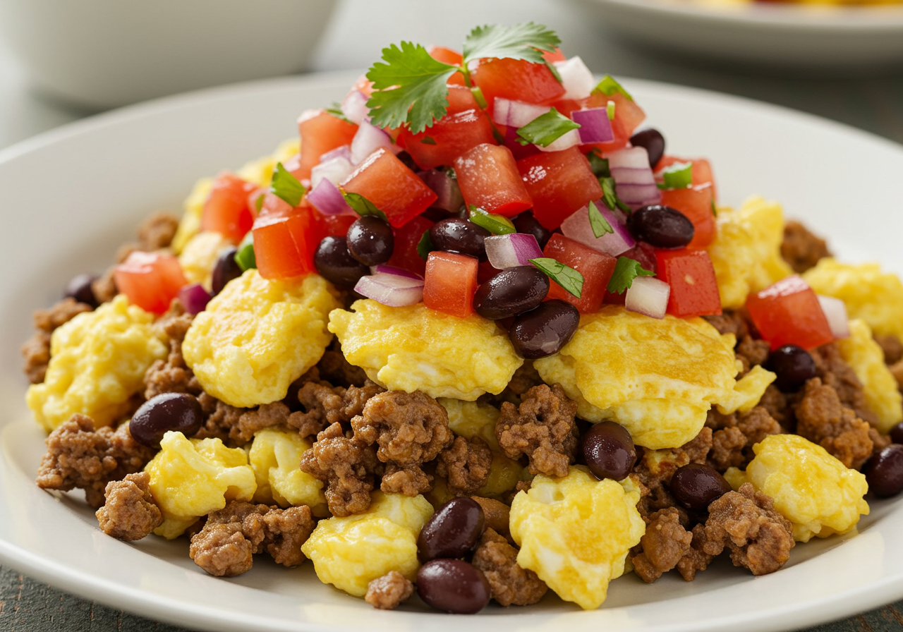 Southwest Scramble with Black Bean Salsa