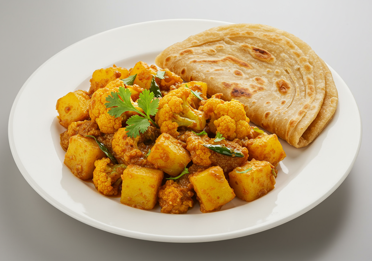 Aloo Gobi with Roti