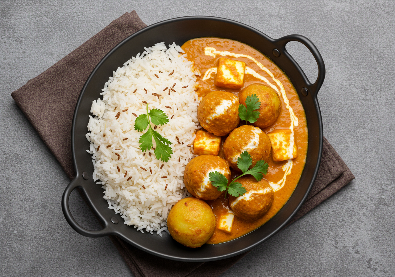Malai Kofta with Jeera Rice