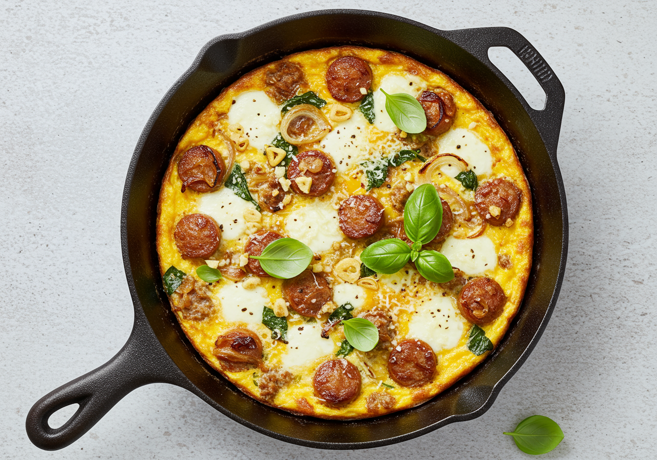 Italian Rice Frittata with Sausage & Egg