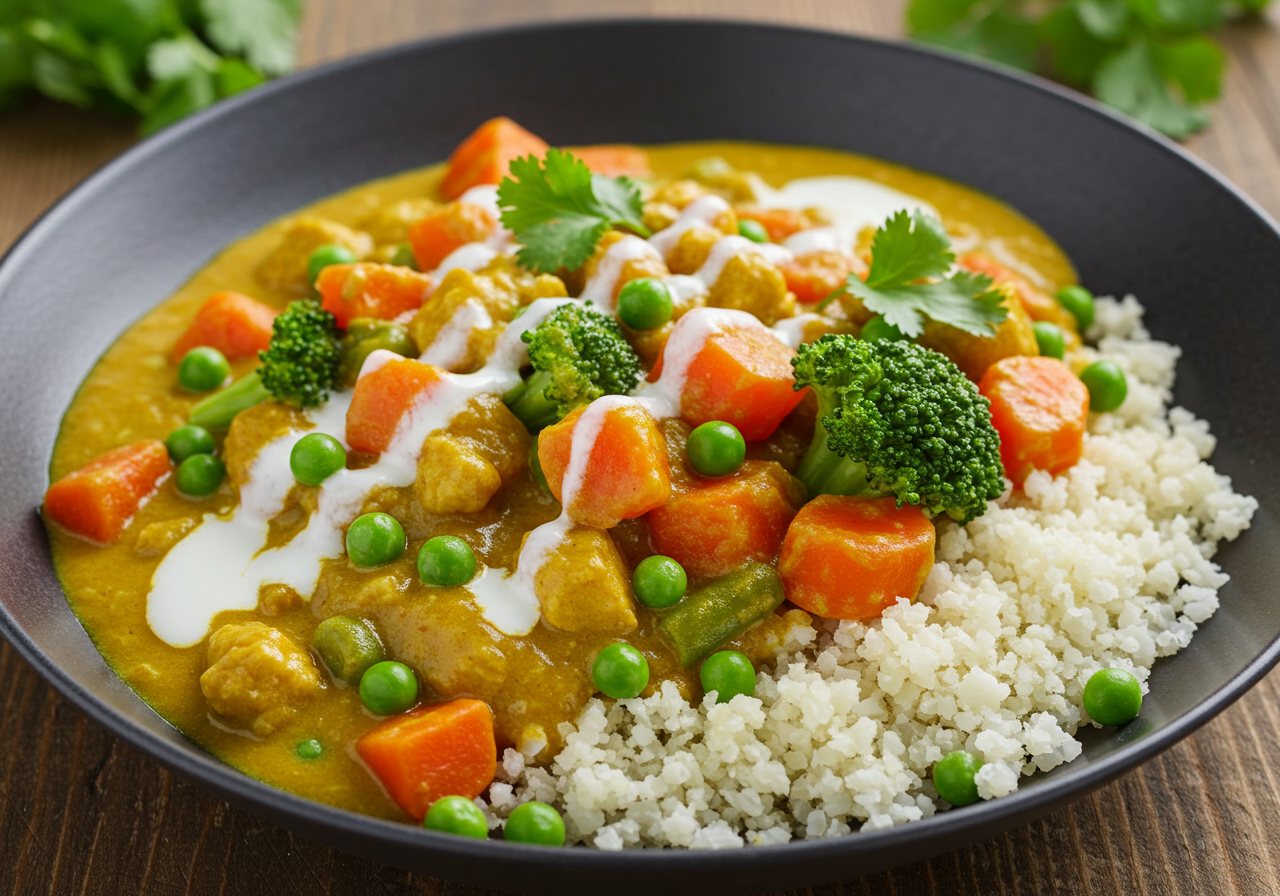 Coconut Curry with Frozen Vegetables and Coconut Milk