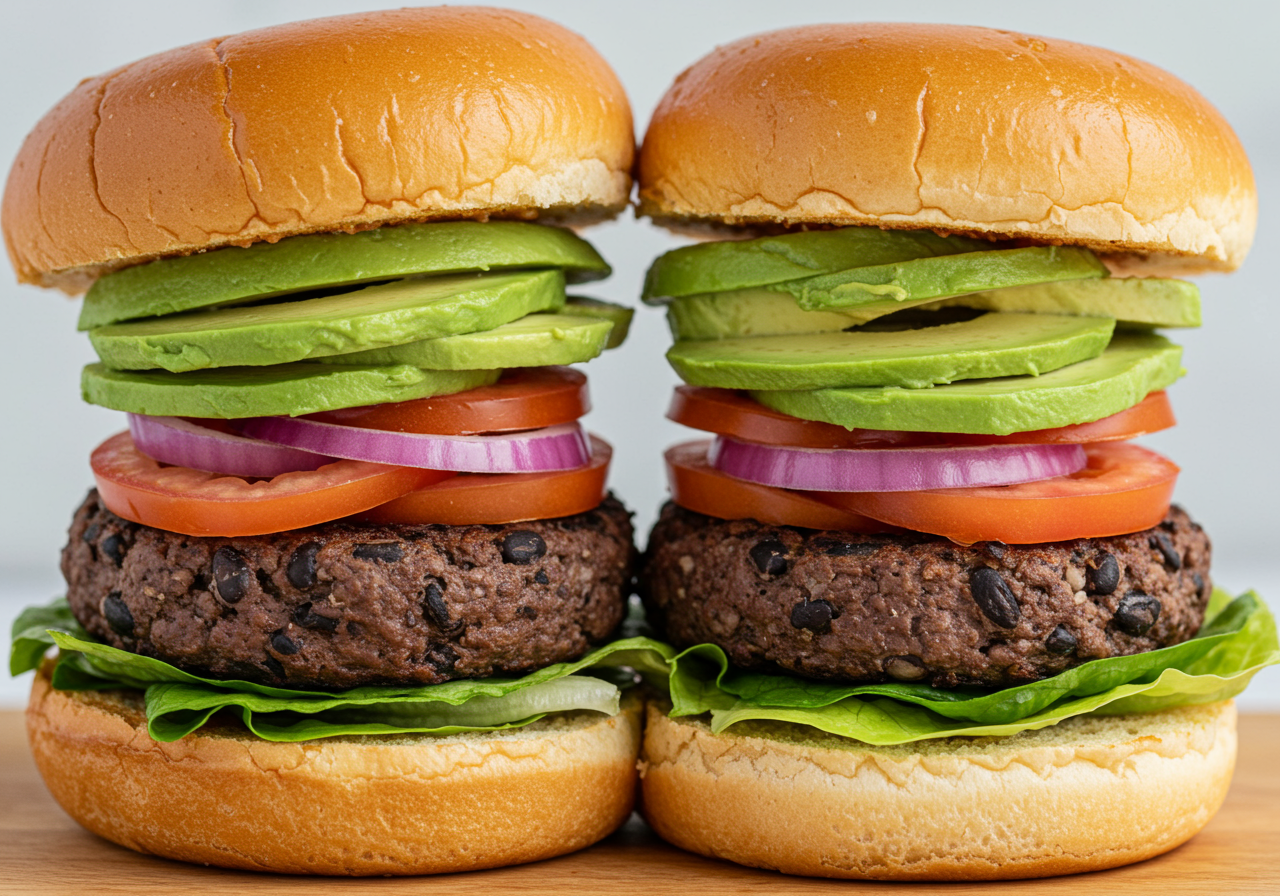 Black Bean Burgers on Gluten-Free Buns