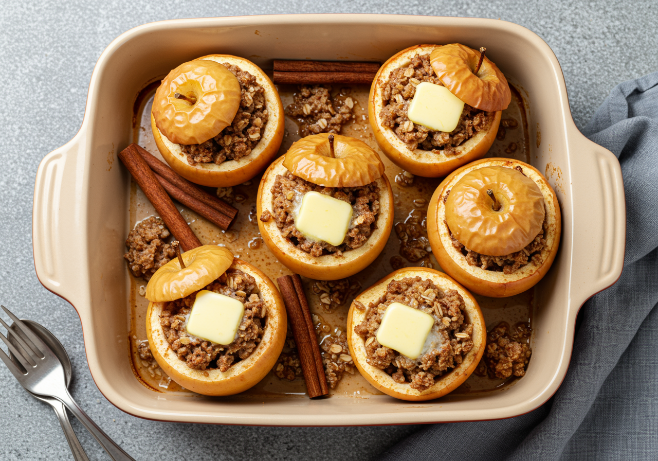 Baked Apples with Cinnamon and Oats